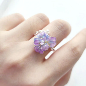 flower resin ring