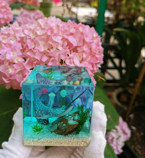 Ocean Resin Diorama Resin Paperweight Smartyleowl Resin Art