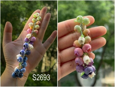 clay blueberry bracelet