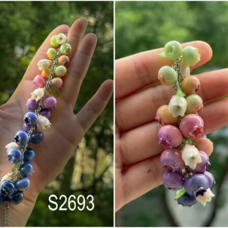 clay blueberry bracelet