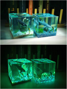 scuba diving resin diorama