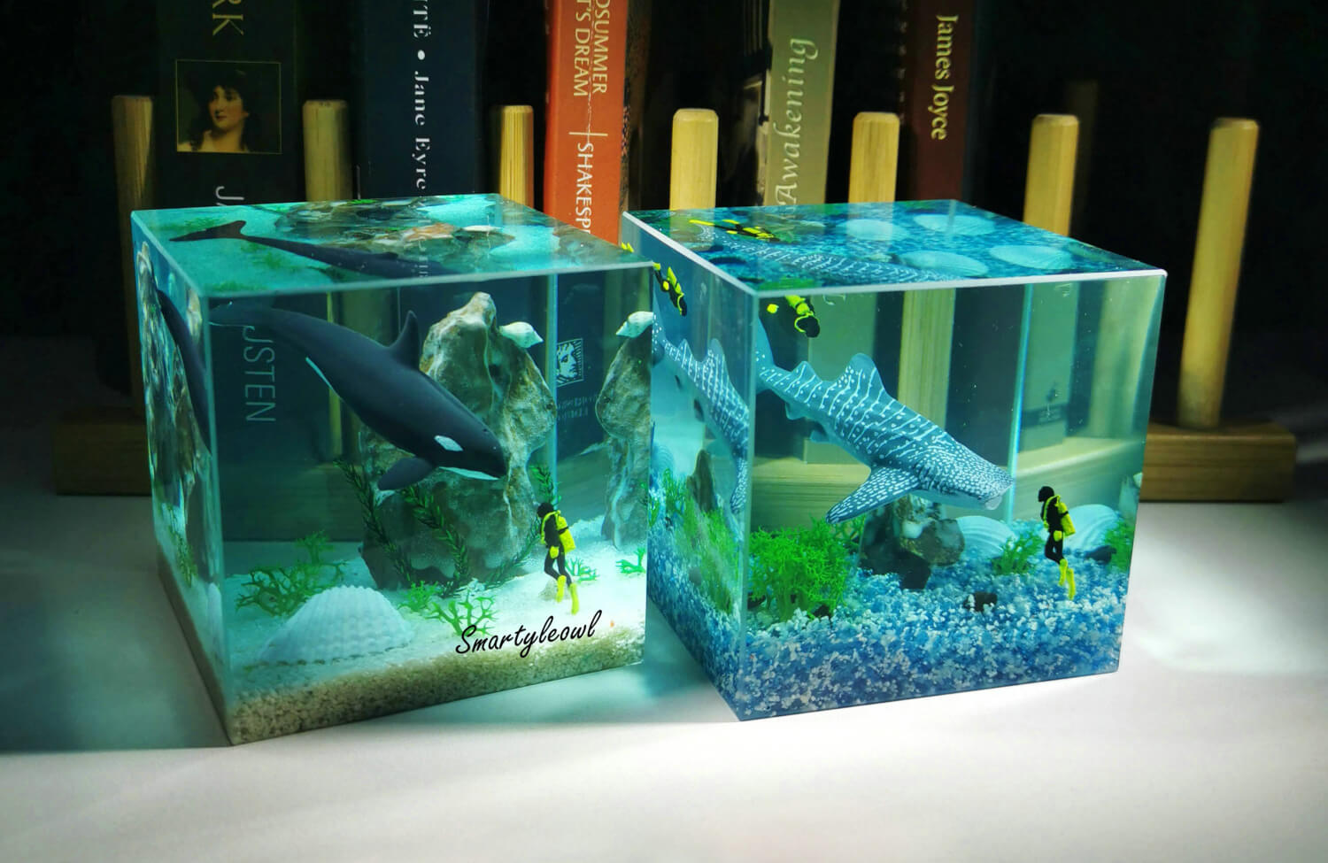 scuba diver resin diorama