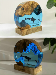 wood resin lamp