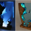 wood resin lamp