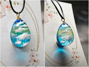 cloud resin pendant