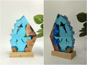 ocean resin lamp