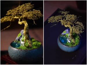 wire wrap bonsai tree art