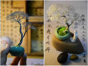 Wire bonsai tree
