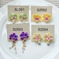 clay flower earring