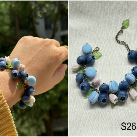 Macaron and Blueberry Bracelet