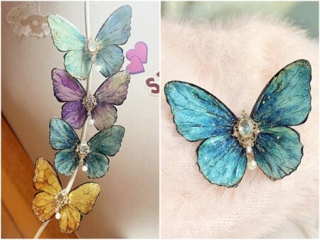 resin butterfly clip