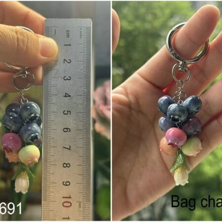 blueberry bag charm