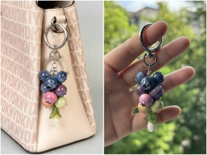 blueberry bag charm