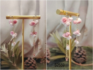 clay rose earring