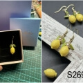 clay lemon earring