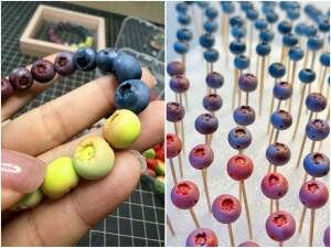 clay blueberry bracelet