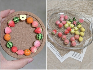 clay apple bracelet