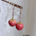 clay apple earring
