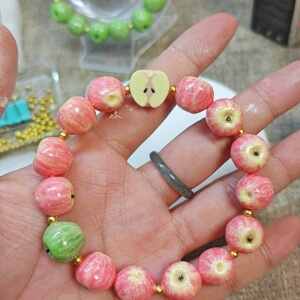 clay apple bracelet