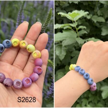 clay blueberry bracelet