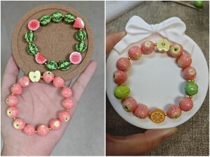 clay apple bracelet