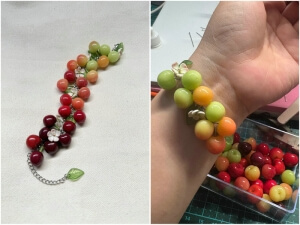 clay cherry bracelet